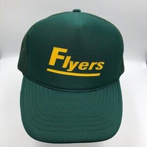 Vintage Flyers Green Mesh Trucker Nissun Baseball Cap Hat Mid Century Snapback